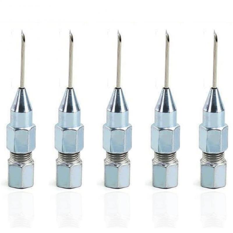 Needle adapter for oil-filled or difficult-to-grease areas, suitable for tight spaces