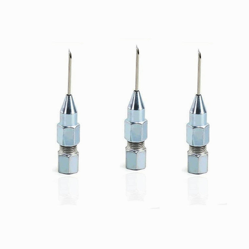 Needle adapter for oil-filled or difficult-to-grease areas, suitable for tight spaces