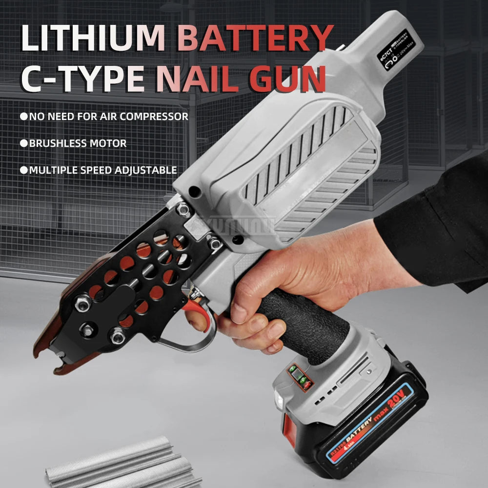 20V Cordless C-Ring Gun – Makita Battery Compatible, Includes 400 C-Rings (760 Tie, 7C/7E)