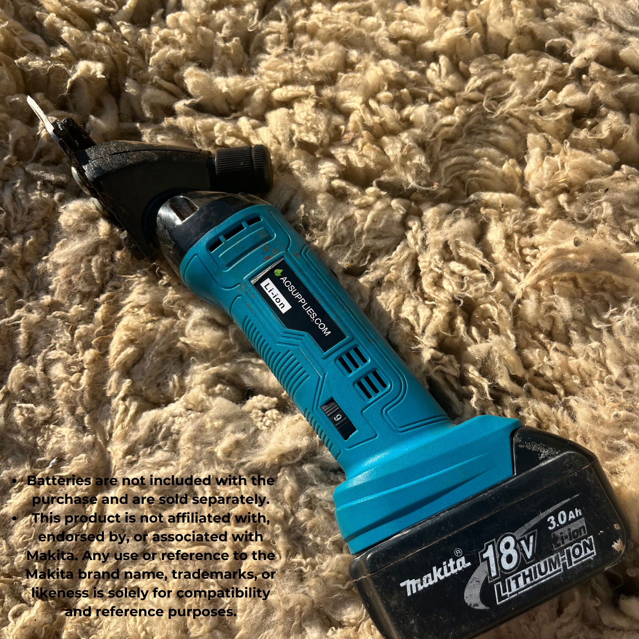Premium Cordless 6-Speed 13-Teeth Electric Wool Shears Pet Machine - Perfect for Sheep, Goat and Alpaca Shearing - Compatible with Makita 18V Battery