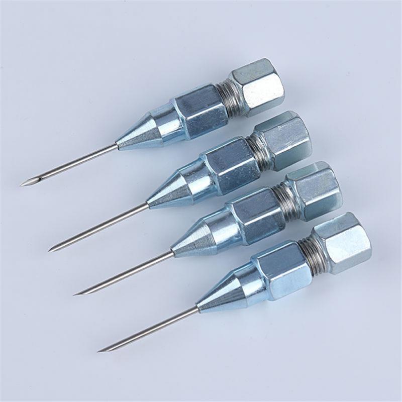 Needle adapter for oil-filled or difficult-to-grease areas, suitable for tight spaces